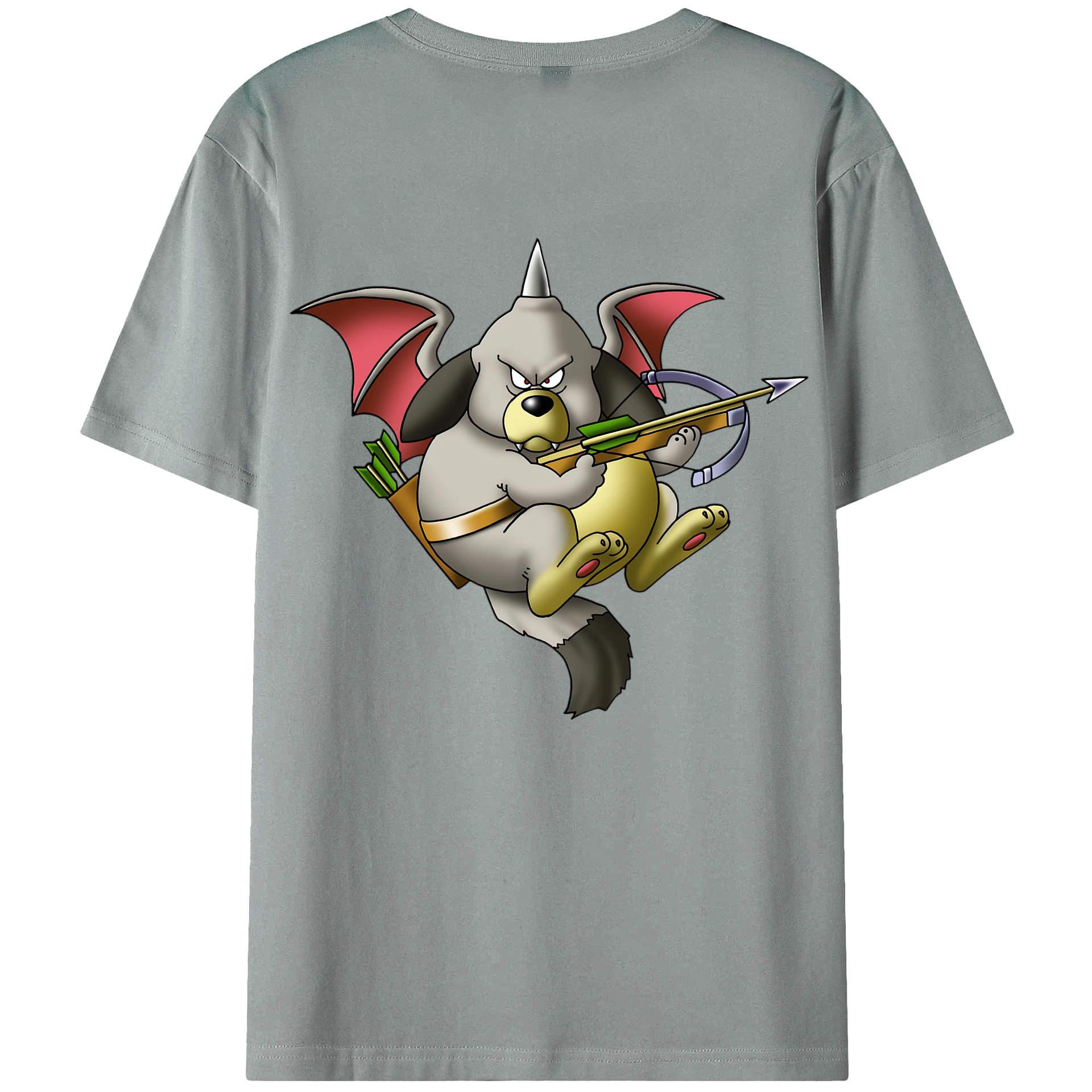 （画像用） ドラゴンクエスト Doragon Kuesuto Dragon Quest 綿100％ メンズ半袖Tシャツ（バックプリント） 通気性